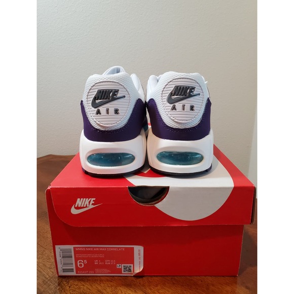Nike Air Max Correlate (White/Purple/Turquoise) Women's sz 6.5 [New with Box] - Picture 7 of 12